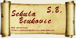 Sekula Beuković vizit kartica
